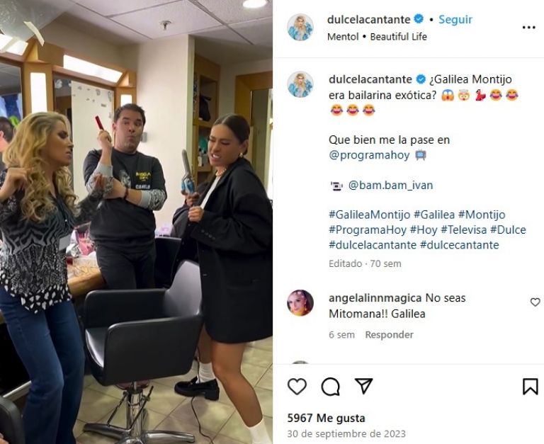 Galilea bromeó con Dulce sobre su pasado como teibolera
