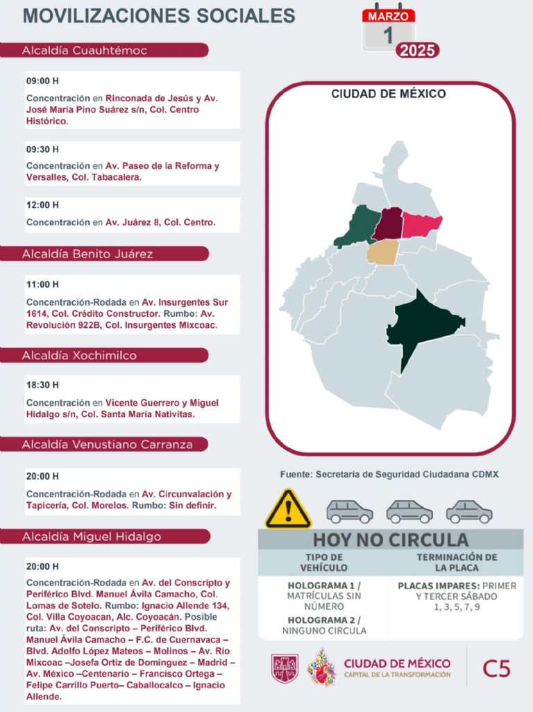 Tráfico en CDMX hoy 01 de marzo