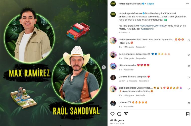 Raúl Sandoval estará en Tentados por la fortuna