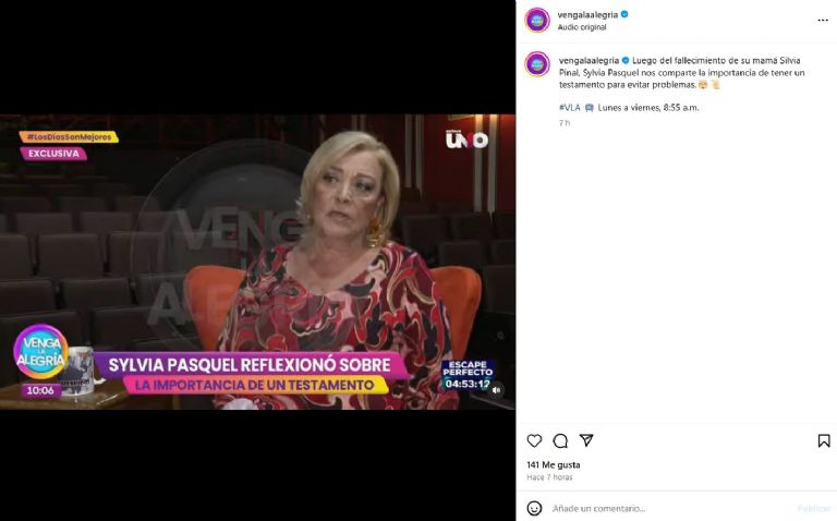 Sylvia Pasquel reveló cuál es su última voluntad