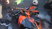 Foto ilustrativa de la nota titulada Imágenes fuertes: Motociclista se estrella contra pipa en la calzada Ignacio Zaragoza