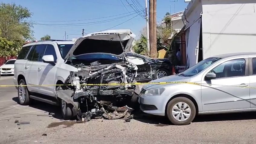 Se registra aparatoso choque en Hermosillo; aseguran que se trató de una persecución