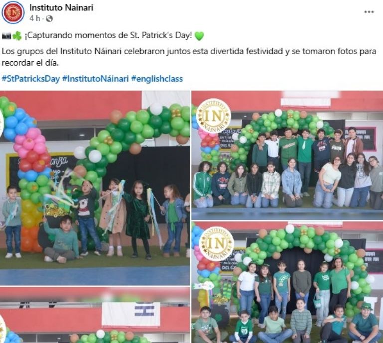 Instituto Náinari celebra el Día de San Patricio