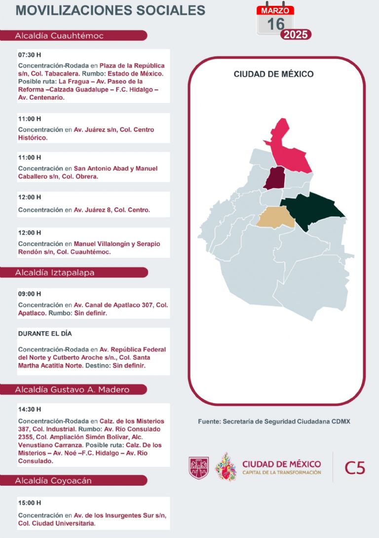 Tráfico en CDMX hoy 16 de marzo