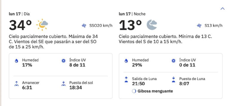 Clima en Hermosillo, Sonora, de hoy lunes 17 de marzo. Foto: Conagua