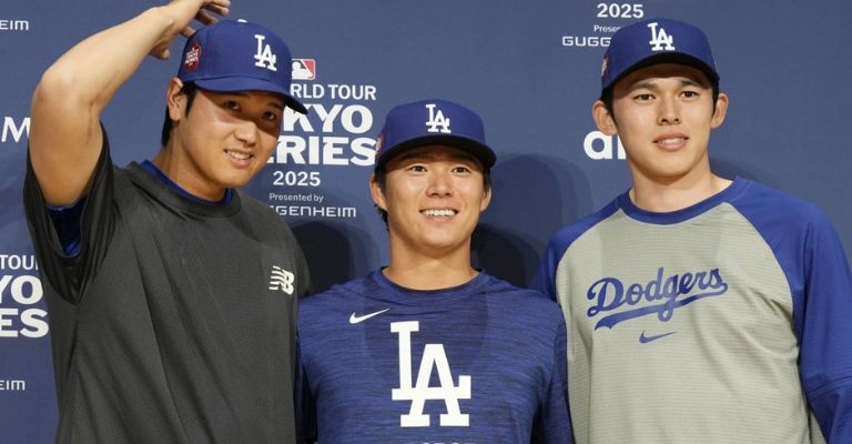 El trío nipón de los Dodgers