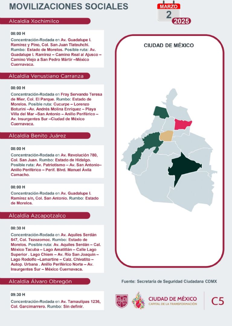 Tráfico en CDMX hoy 2 de marzo