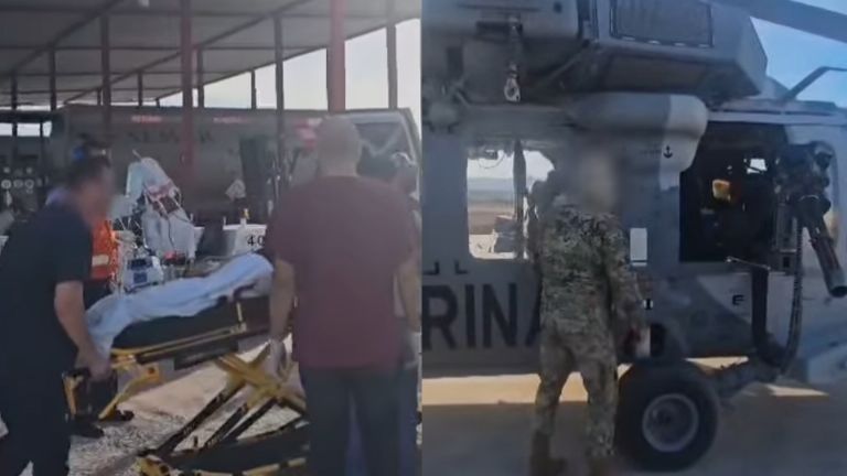 El menor fue trasladado vía aérea hacia Hermosillo