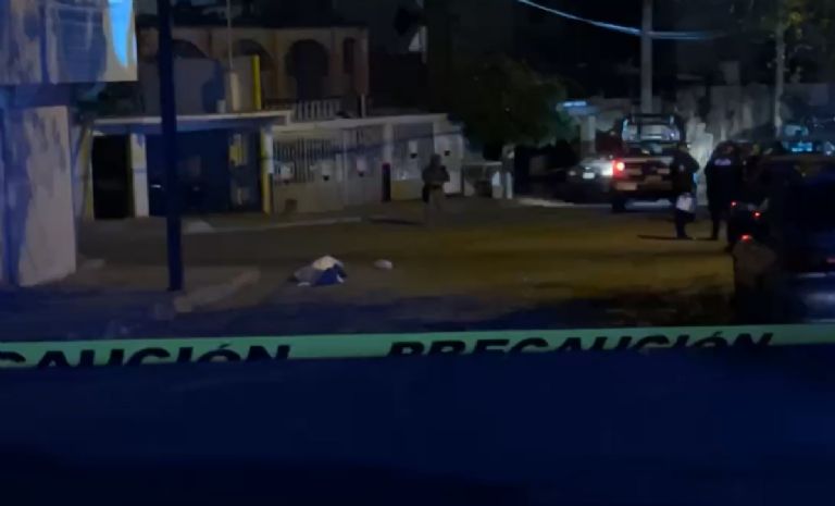 El lugar donde quedó el cuerpo inerte del fallecido