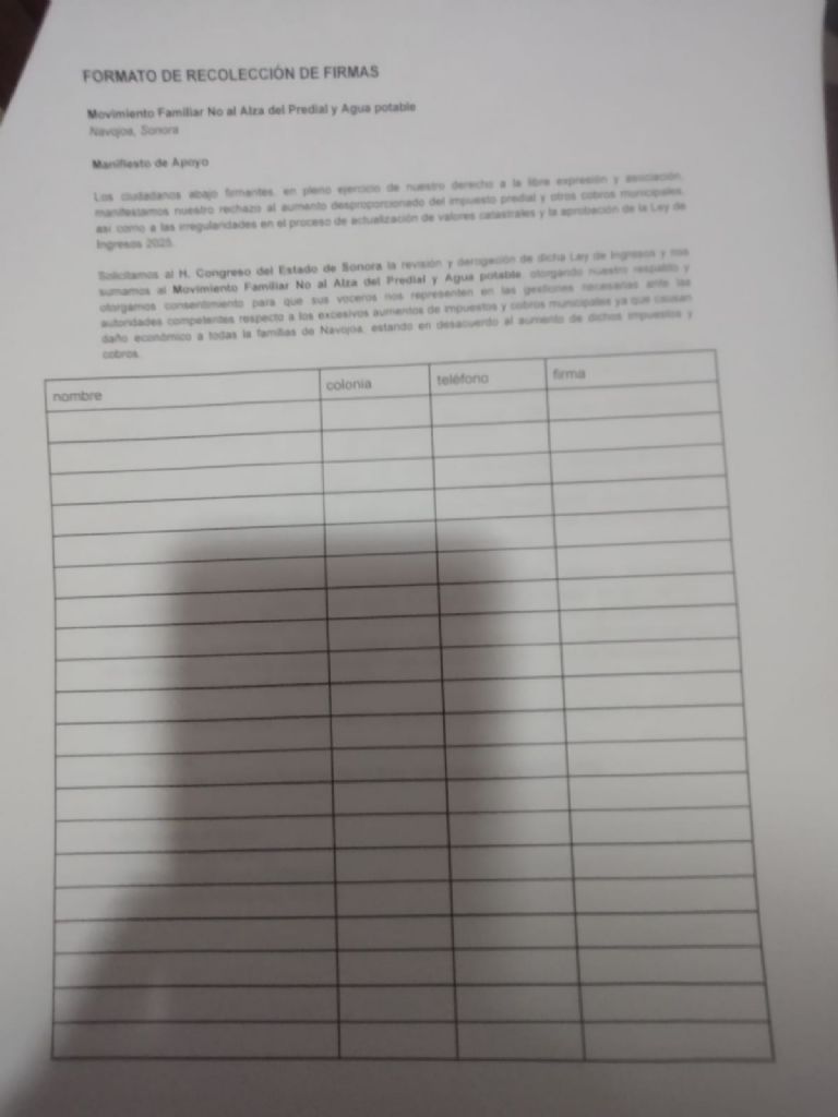 Los integrantes del Movimiento Familiar recorrerán las colonias para recolectar las firmas