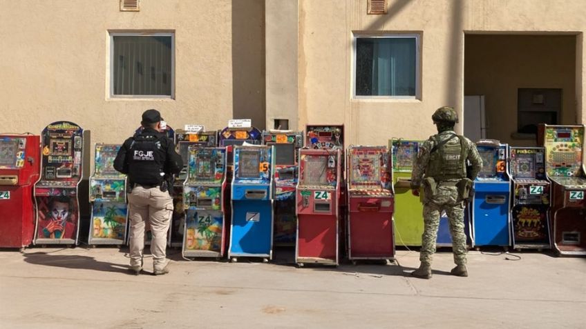 Decomisan 37 máquinas tragamonedas y 90 envoltorios de narcóticos en Cajeme y Bácum