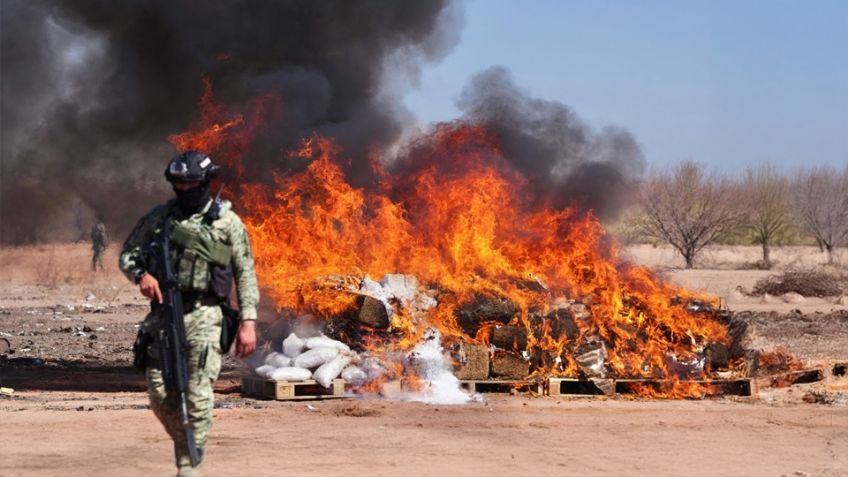 Incineran más de 1 tonelada de narcóticos decomisados en diferentes municipios de Sonora