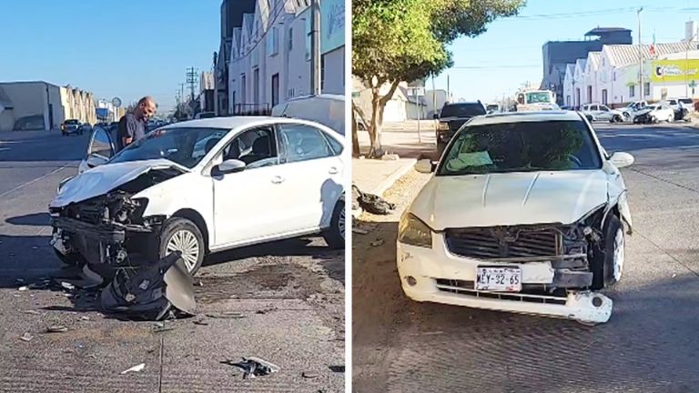 Los dos automóviles involucrados en el choque