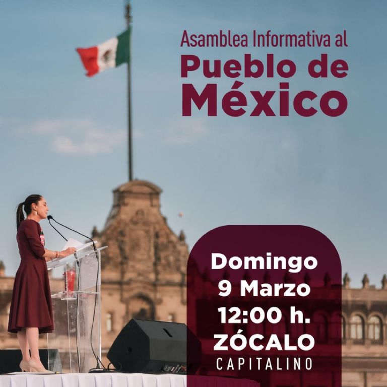 Claudia Sheinbaum convoca a asamblea en el Zócalo CDMX. Foto: Facebook