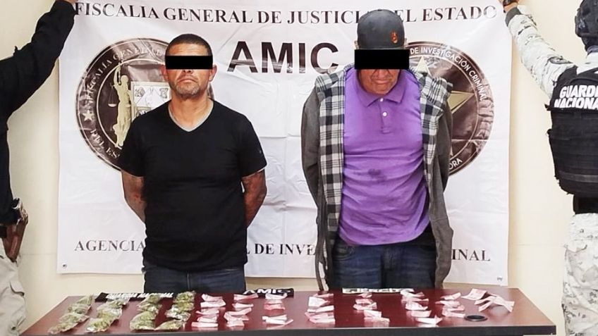 Capturan a dos 'tiradores' en San Luis Río Colorado; llevaban 50 envoltorios de drogas
