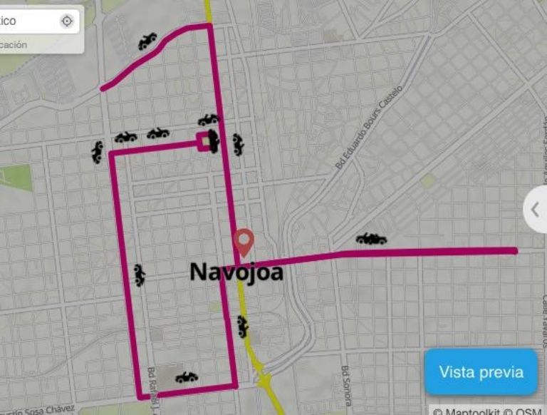 Esta será la ruta de la caravana vehicular de los manifestantes en Navojoa