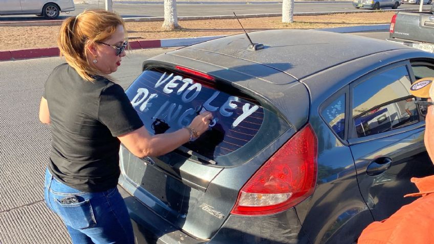 Caravana vehicular en Navojoa pide eliminar la Ley de Ingresos 2025