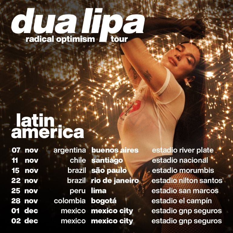 Dua Lipa anuncia gira por Latinoamérica / Créditos: Twitter