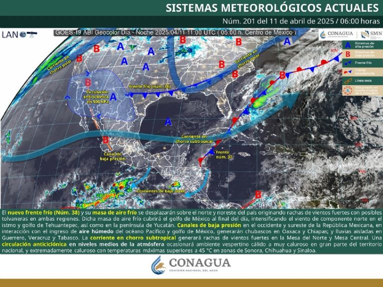 Frente Frío provocará heladas en México este viernes. Foto: Conagua