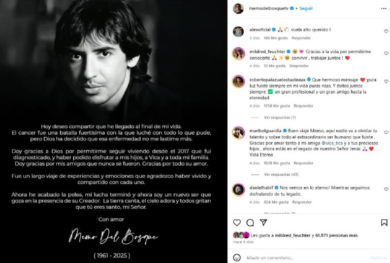 Memo del Bosque falleció a inicios de esta semana