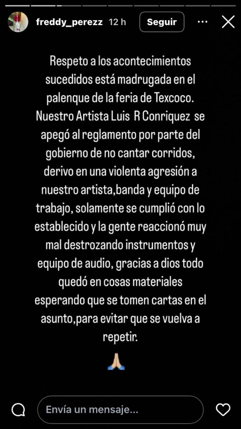 Comunicado de Freddy Pérez