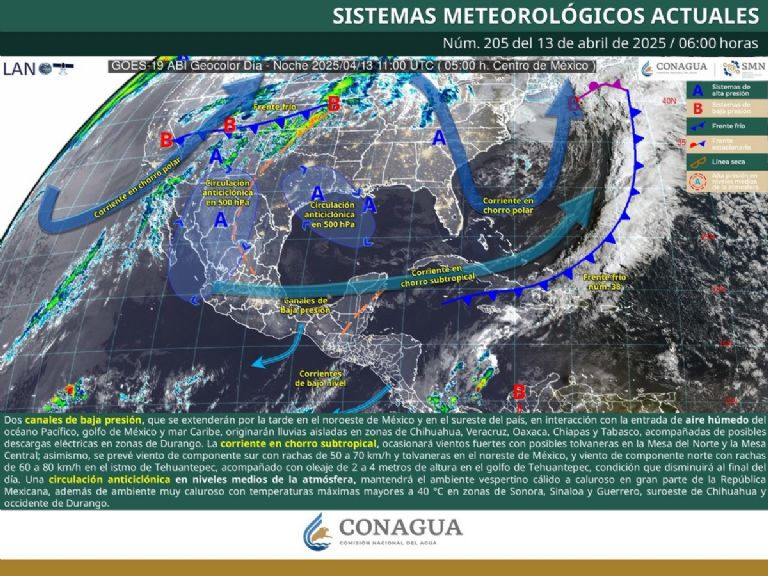 Pronóstico del clima en México para HOY domingo 13 de abril. Foto: Conagua