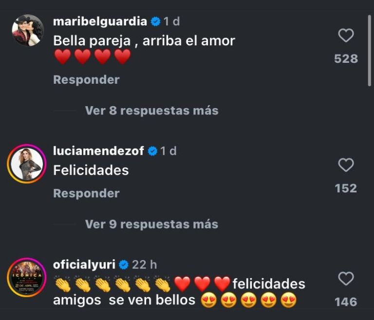 Famosos felicitaron a la feliz pareja 