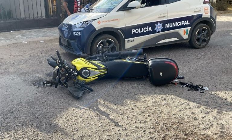 La motocicleta en la que viajaba el perseguido