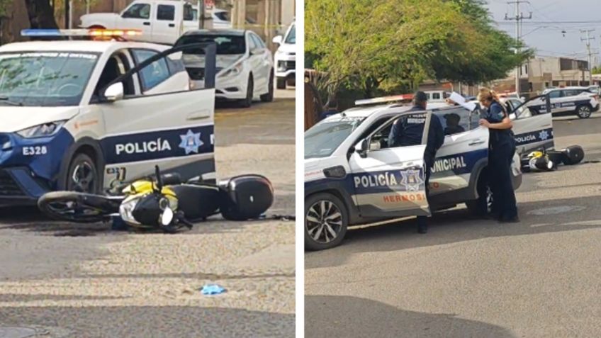 Persecución termina en choque: Detienen a motociclista que intentó huir en Hermosillo