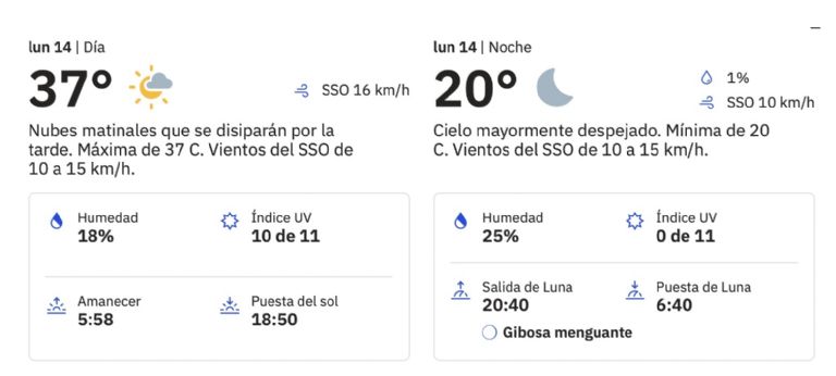 Clima en Hermosillo, Sonora, de hoy lunes 14 de abril. Foto: Conagua