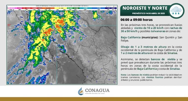 Clima en Sonora de hoy lunes 14 de abril. Foto: Conagua