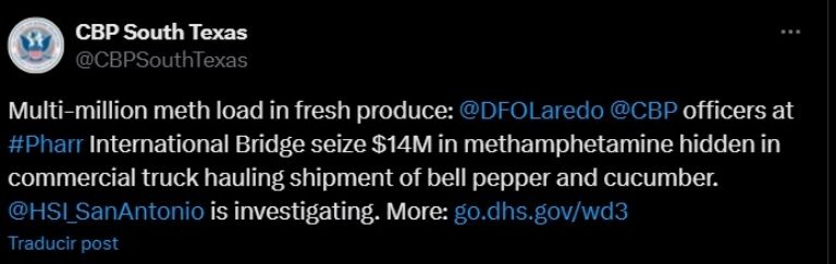 La noticia fue publicada en la cuenta oficial de X (antes Twitter)