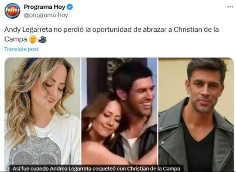Aseguran que Andrea Legarreta coquetó con Christian de la Campa