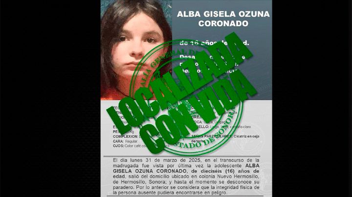 Localizan con vida a Alba Gisela después de casi tres semanas desaparecida en Hermosillo