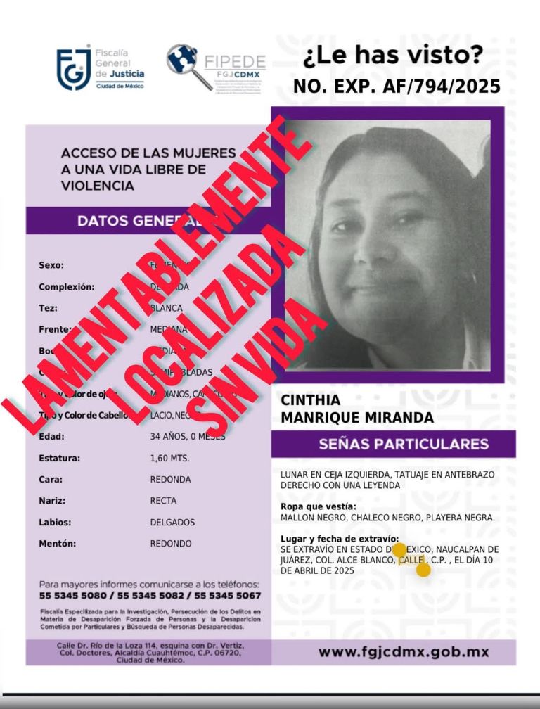 Desde el pasado 10 de abril se encontraba desaparecida 