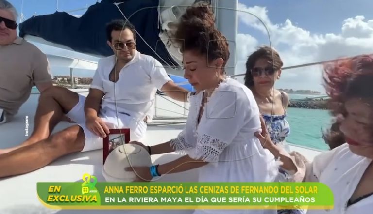 Anna Ferro esparció las cenizas de Fernando en la Riviera Maya