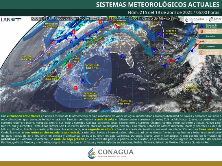 Clima en México para HOY Viernes Santo 18 de abril. Foto: CONAGUA