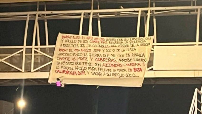 Viernes violento en BCS: Colocan narcomantas con mensajes de amenaza en puentes de La Paz