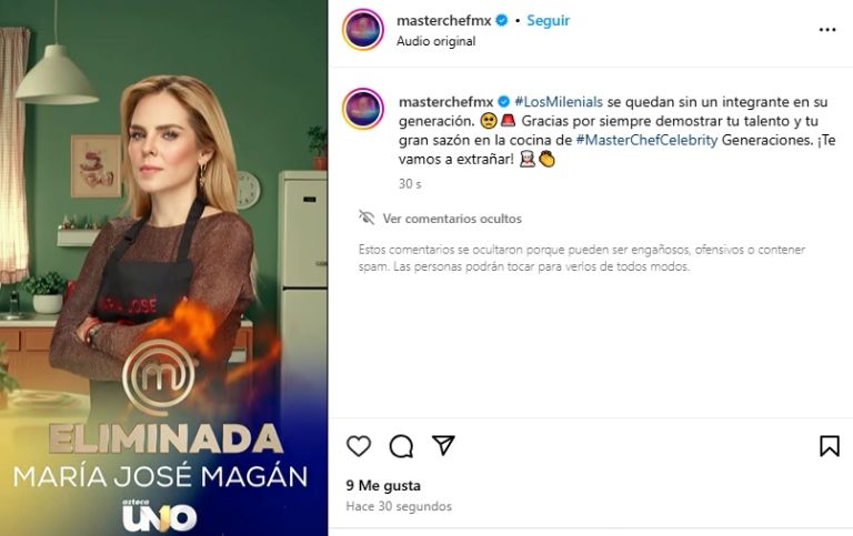 María José Magán fue eliminada de MasterChef Celebrity
