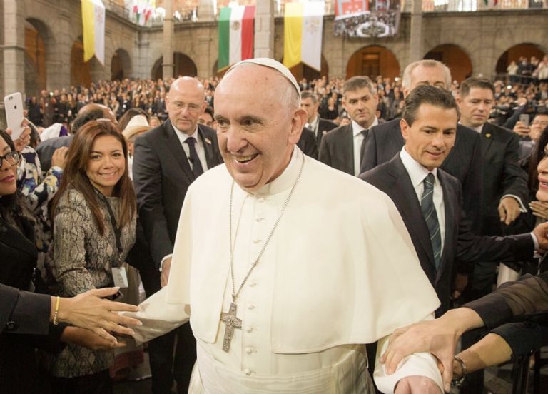 El Papa Francisco estuvo en México durante la Administración de ENP. Foto: Facebook