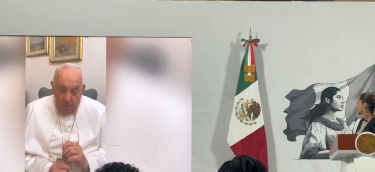 Claudia Sheinbaum mostró video del Papa Francisco. Foto: Facebook