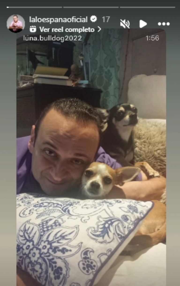 Lalo España anunció la muerte de su perrito Mariachi