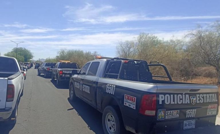 Elementos policiacos en el lugar donde ocurrió la captura