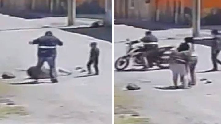 Violencia familiar: cámara capta a hombre golpeando brutalmente a su ex esposa en Puebla