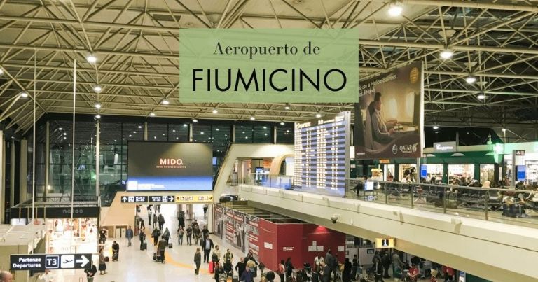 Aeropuerto fiumicino en Roma, Italia