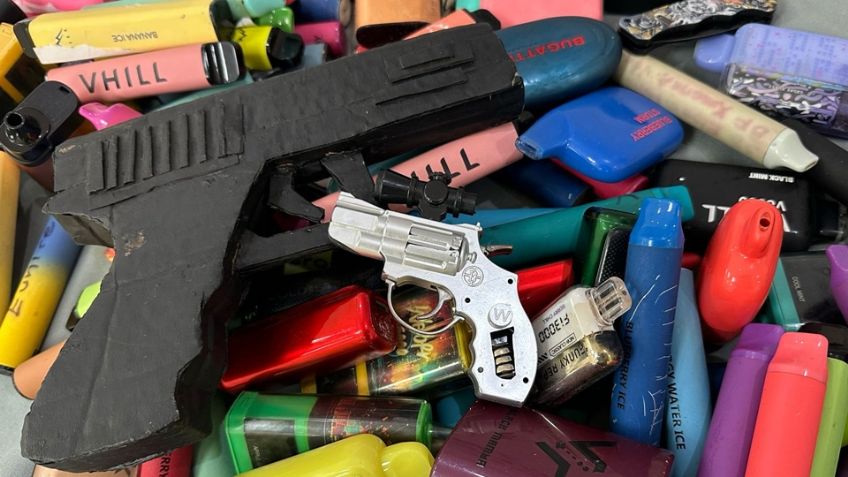 Seguridad Pública de Cajeme retira vapeadores y armas bélicas a alumnos de 7 escuelas