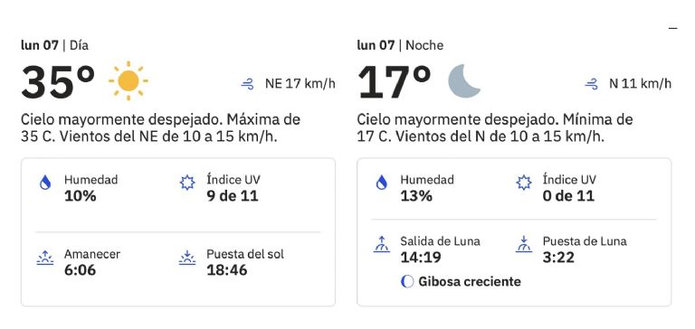 Clima en Hermosillo, Sonora, para HOY lunes 7 de abril. Foto: Conagua