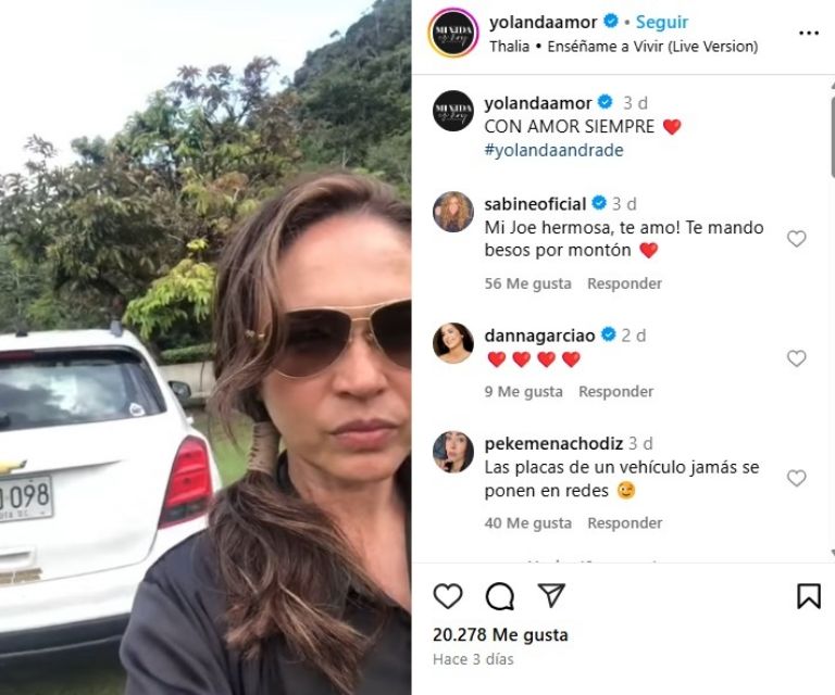 Yolanda Andrade reapareció en redes