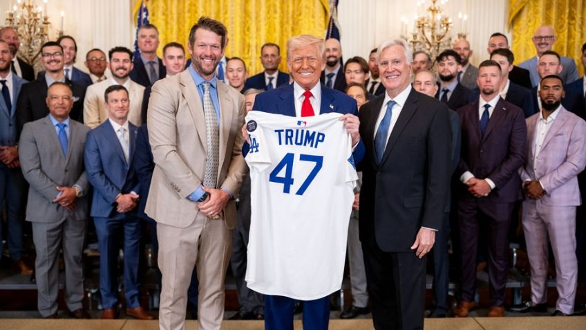 Trump recibe a los campeones de la Serie Mundial, los Dodgers de Los Ángeles