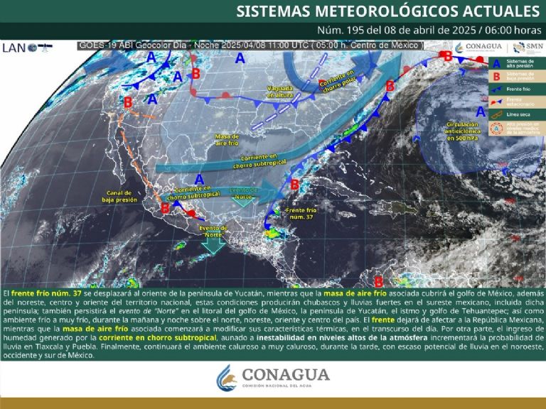 Pronóstico del clima para HOY martes 8 de abril. Foto: Conagua